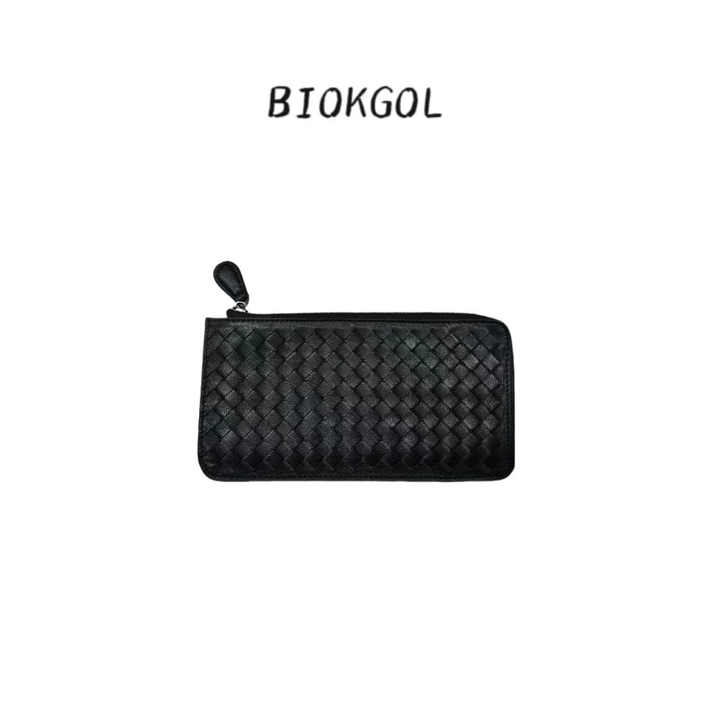 BIOKGOL/百顾经典羊皮时尚编织长款钱包
