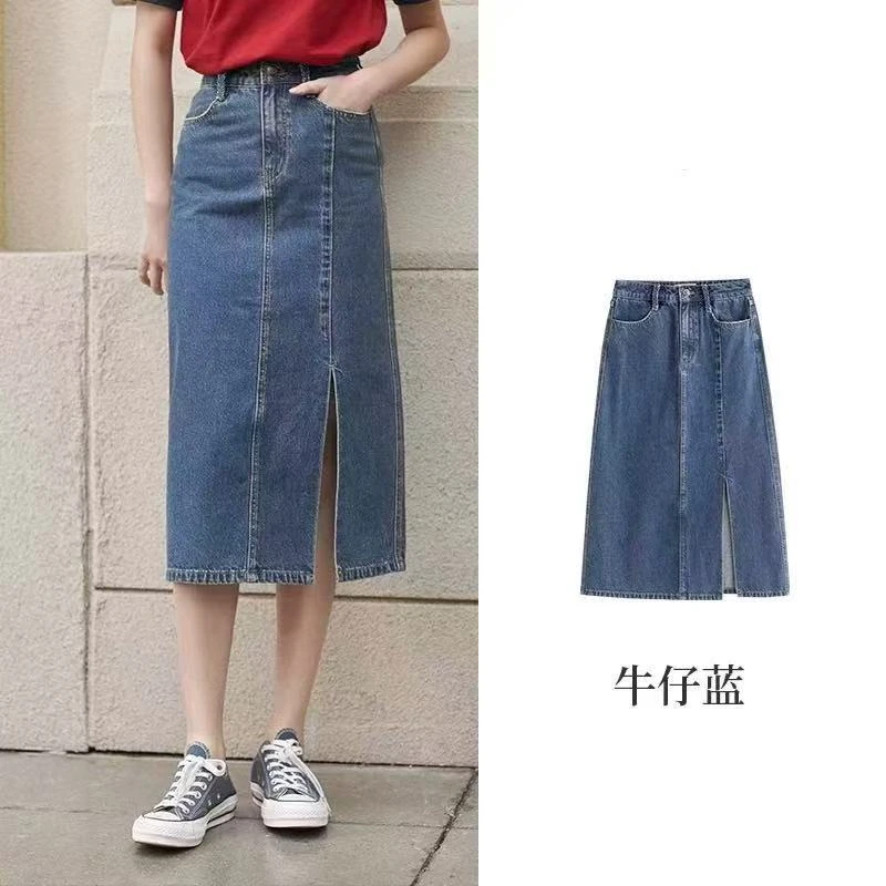 柜上2&39！季销3W+！裙型太赞，显瘦遮肉设计牛仔半身裙女  C14185