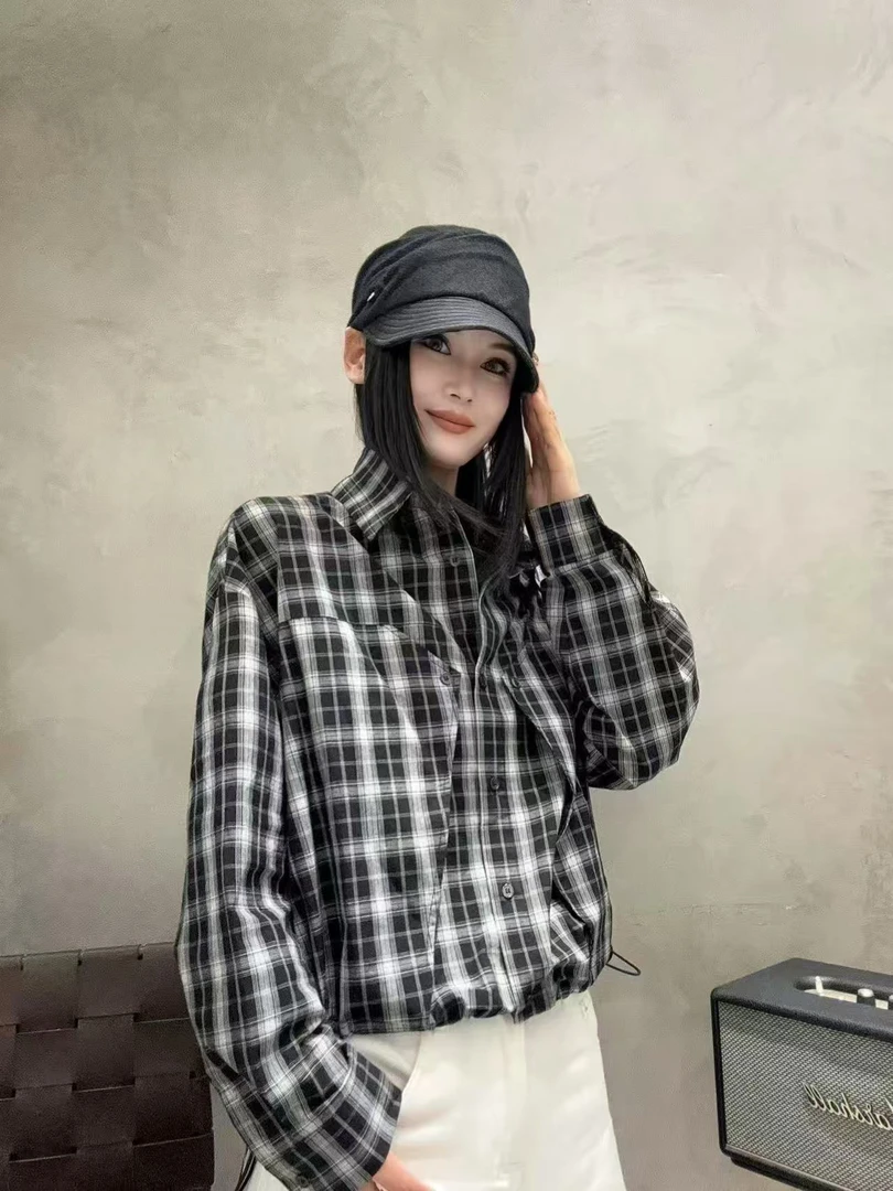 黑屿白/642  新款春夏长袖休闲风吸汗衬衫设计感气质百搭衬衣简约