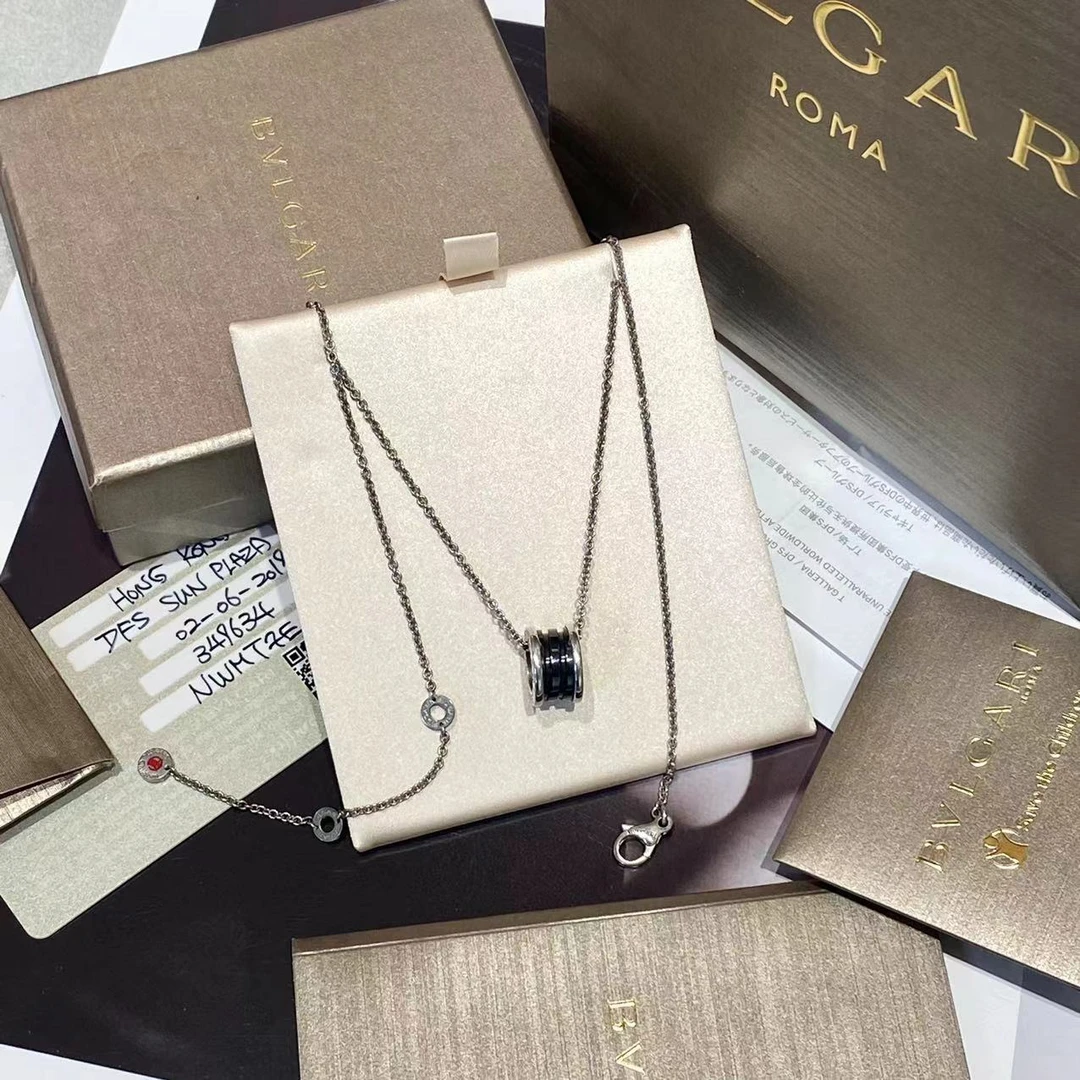 95新 BVLGARI/宝格丽 宝格丽  黑陶瓷经典弹簧 项链02