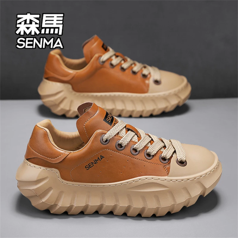 SENMA/森马男鞋冬季2026新款复古厚底运动休闲板鞋百搭防滑老爹鞋