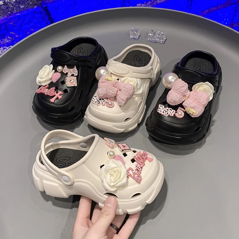 ABC儿童EVA洞洞鞋2025夏季新款女童可爱包头踩屎感凉拖鞋软底沙滩