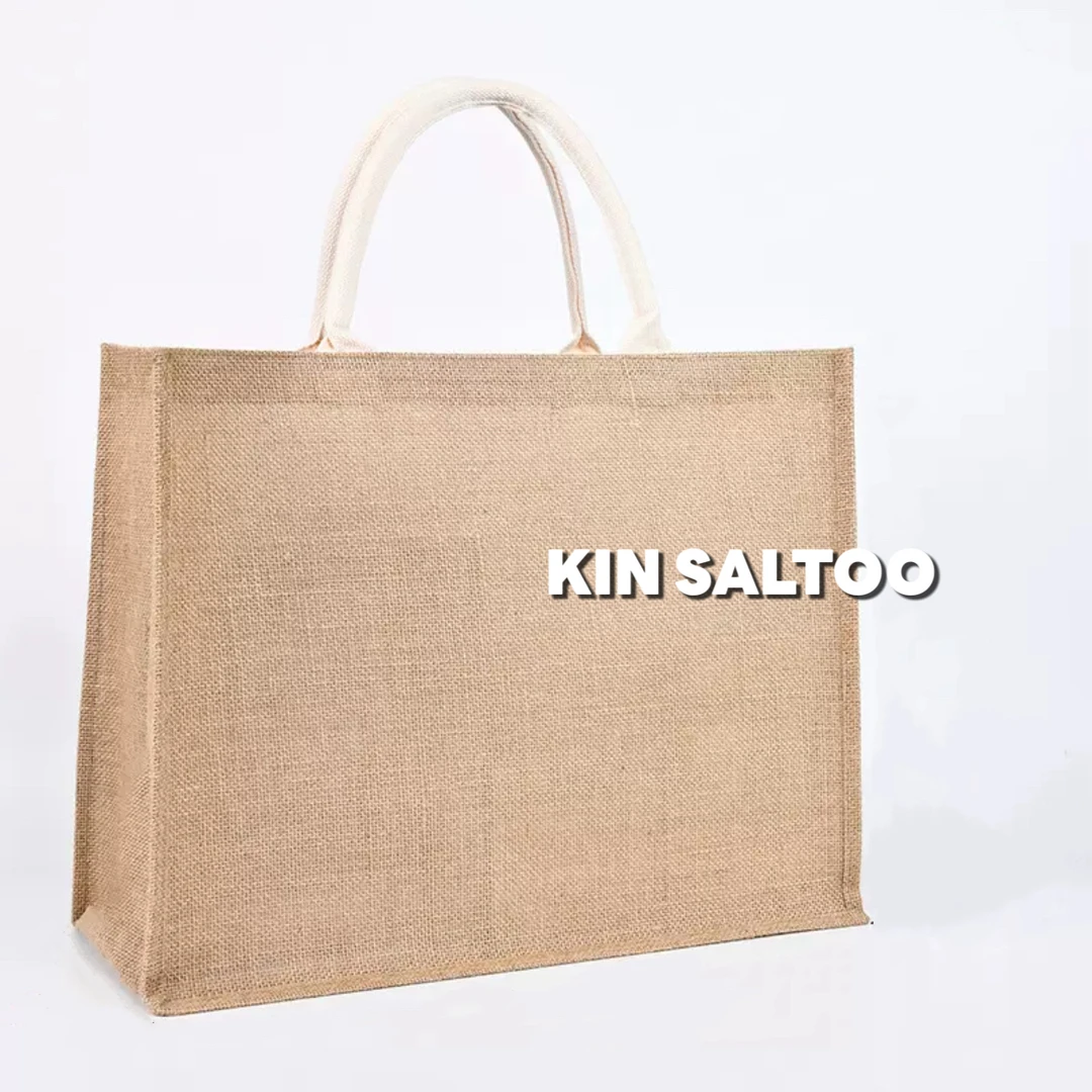 KINSALTOO"编织袋"黄麻手工编织ins风麻袋手提包