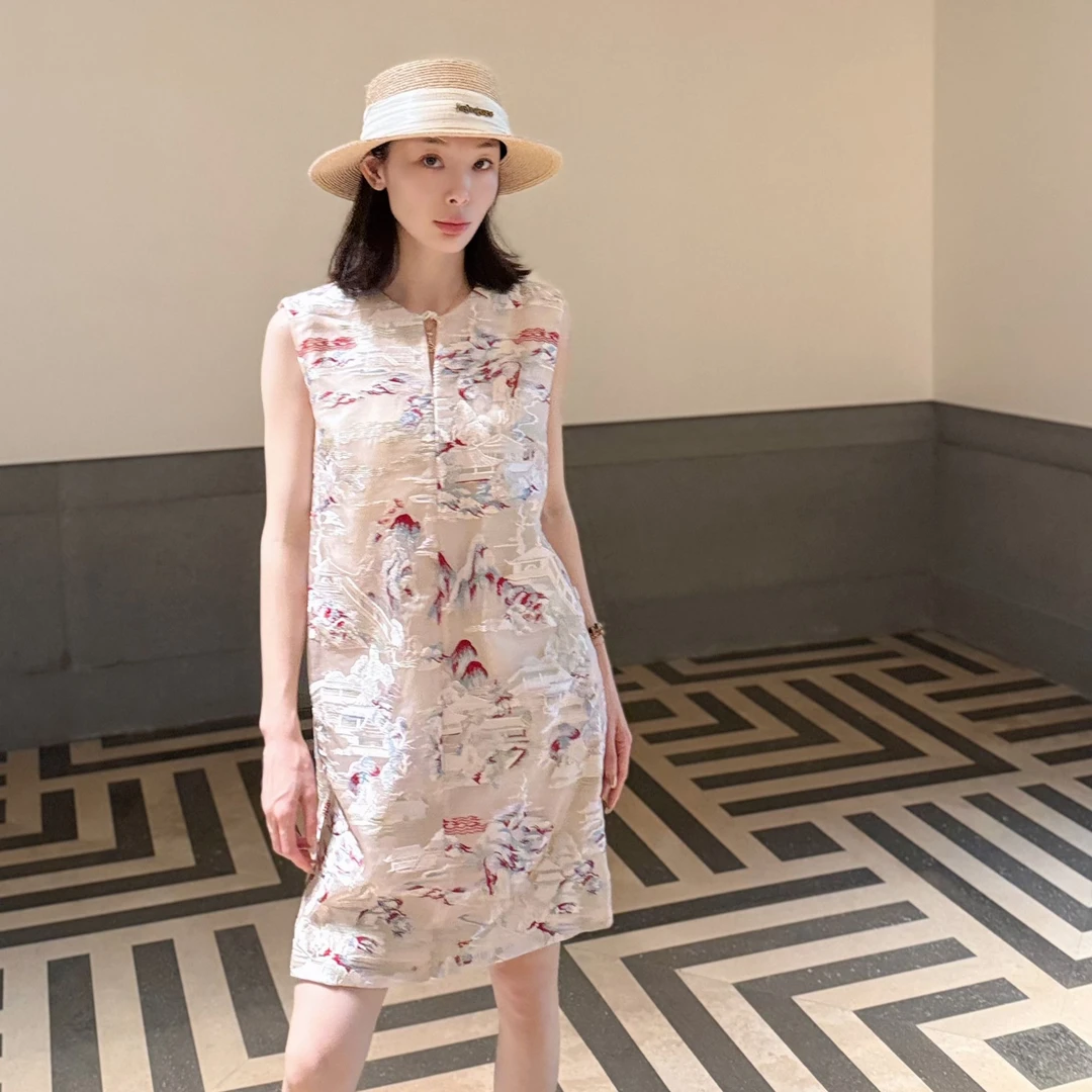 KK颜小新【芊巧】新中式国风时尚气质宽松设计师日常夏季连衣裙