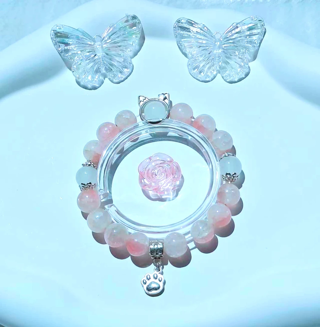 非金属仿水晶手链 纯手工琉璃手链女小众设计仙女甜美送闺蜜学生