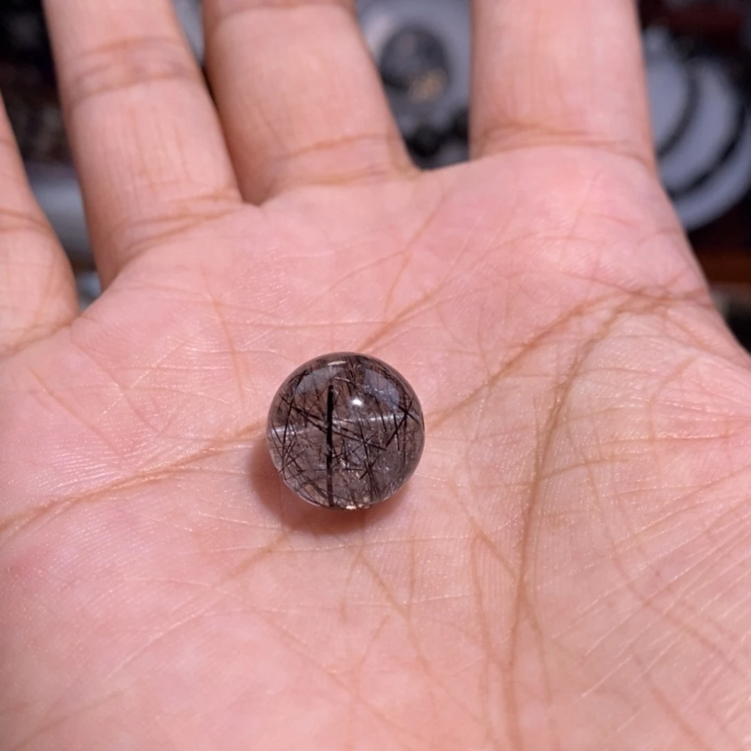水晶手链未镶嵌13mm蕾丝黑发晶