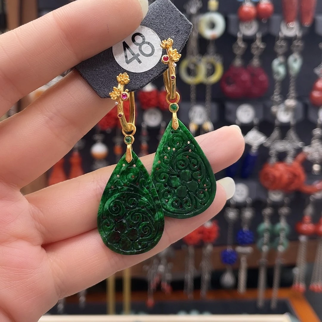 翡翠耳饰银S925镶嵌赵*瑞907ghnjhh