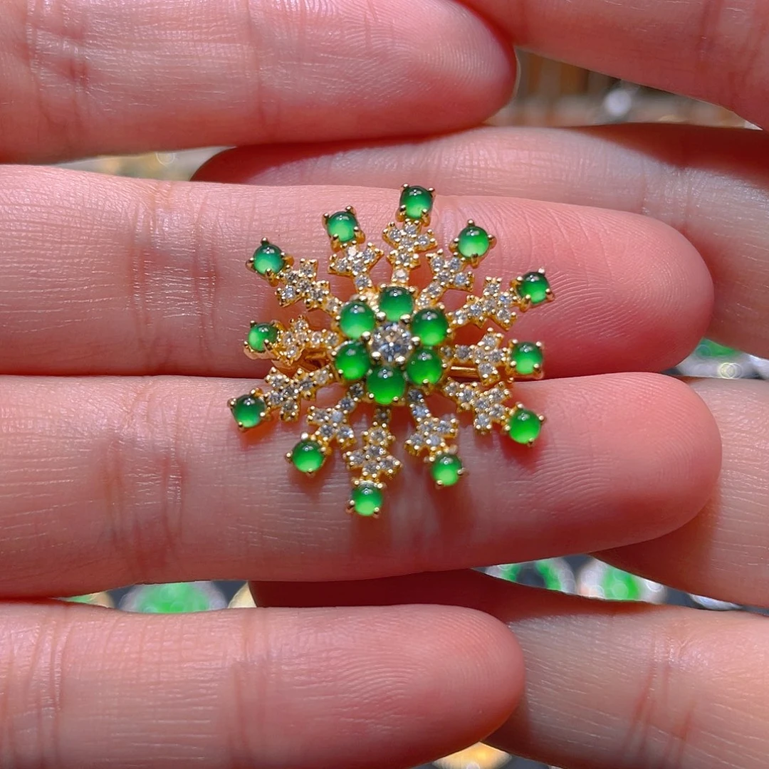 翡翠银S925镶嵌吊坠(不含链)