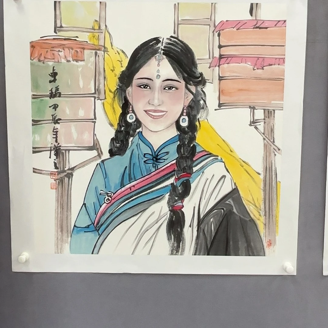 国画艺术家真人手绘