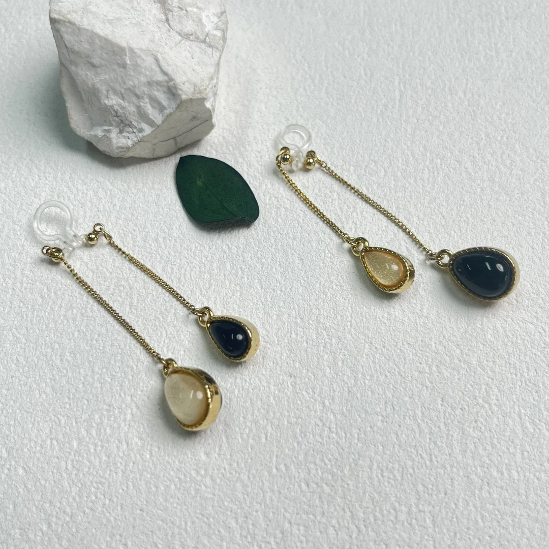 铜合金玻璃耳饰 【六六中古】孤品复古耳夹ap7574