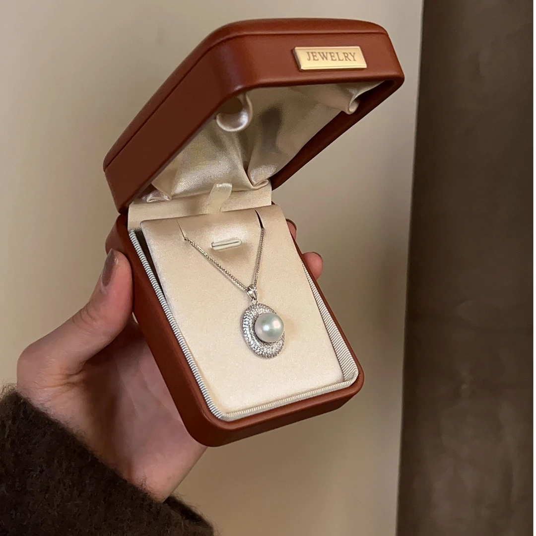 温柔铠甲.11-12mm龙珠吊坠晶润珠韵法式轻奢风优雅坠链锁骨链