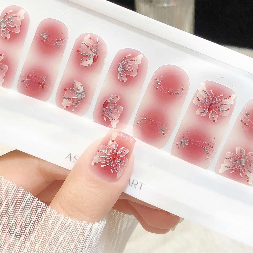【宝石蝴蝶】asap指甲贴纸精致花花持久防水免封层成品甲油膜指甲贴