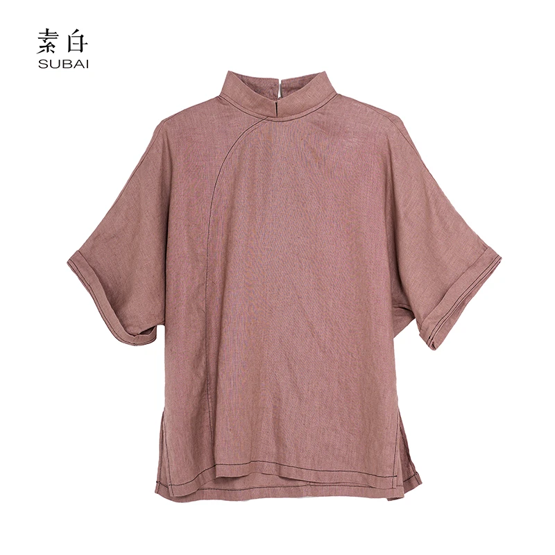 素白SB3240392716【素白】马乖前后两穿汉麻T恤