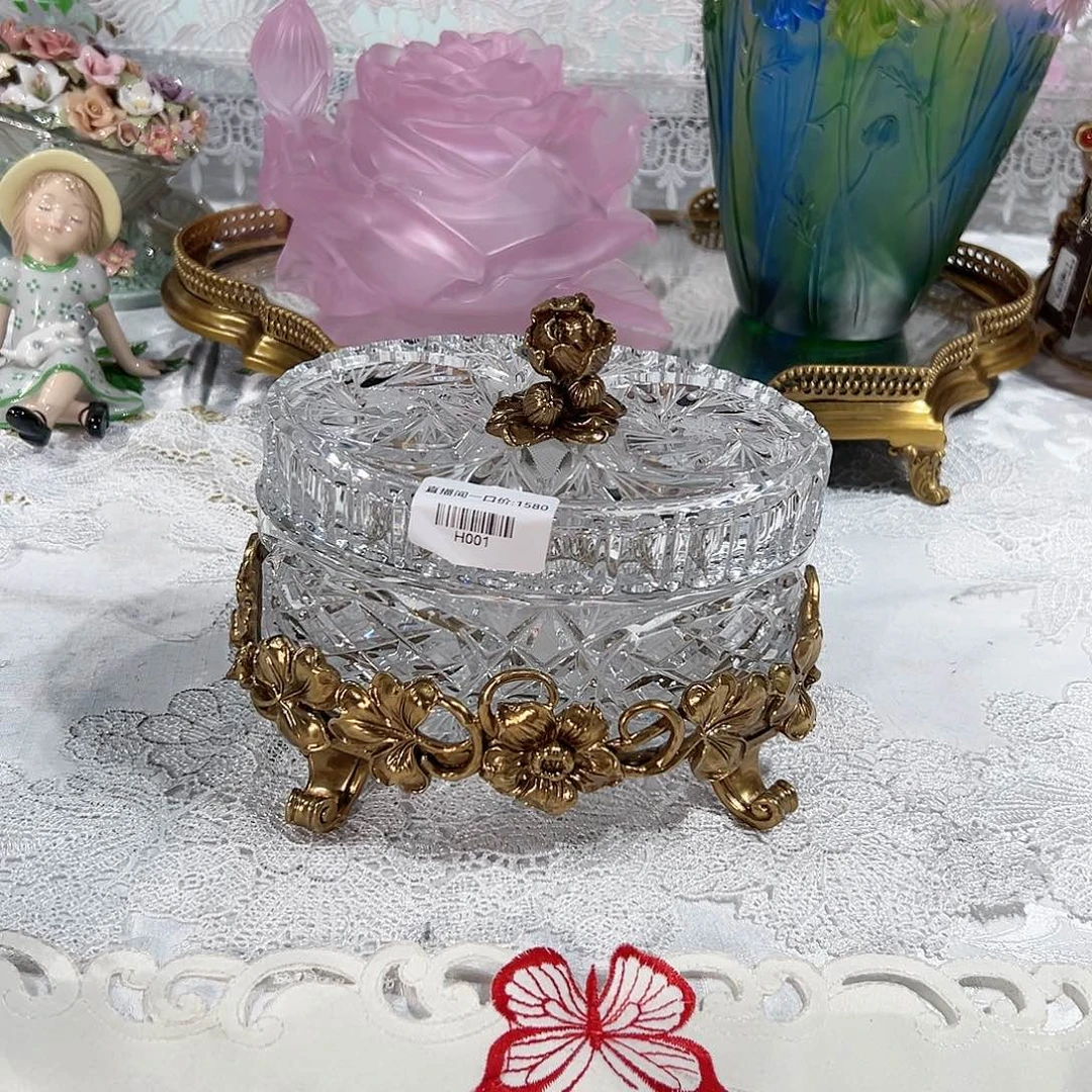 陶瓷H001福利捷克水晶配铜收纳盒