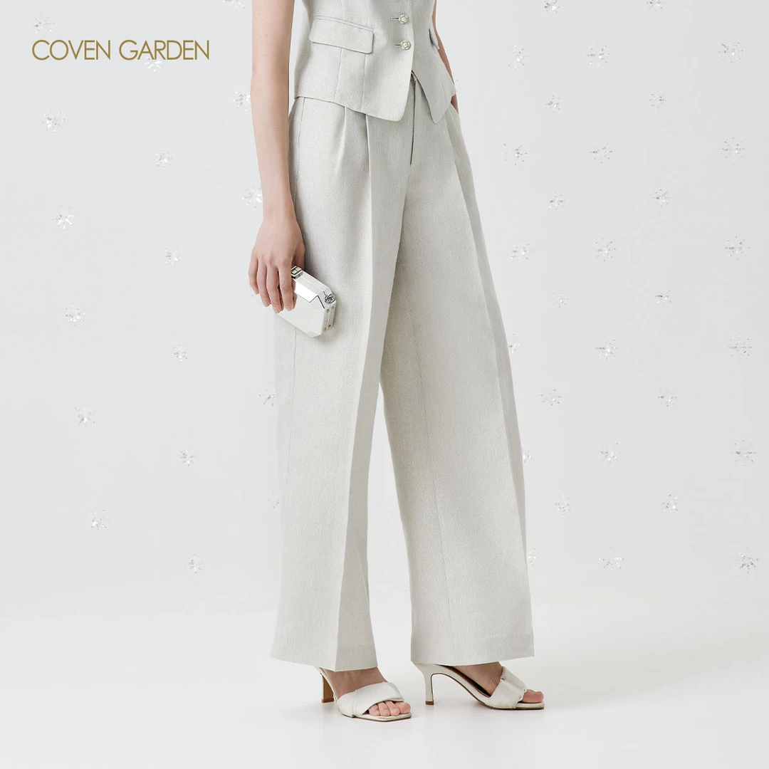 【哥文花园】亮丝亚麻梭织西装裤CSA1061370欧若智性风