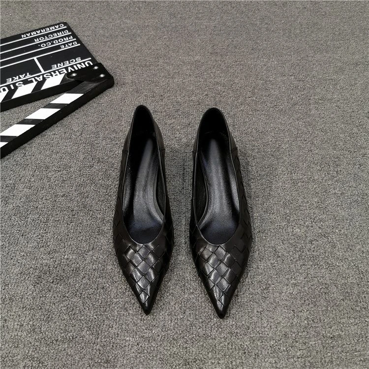 牛皮断码清仓真皮尖头浅口高跟鞋女细跟软底2025春秋新款小跟单鞋