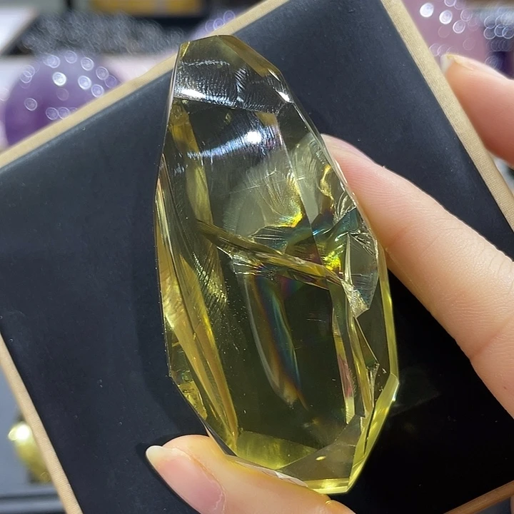 未镶嵌珠宝半成品水晶黄阿赛