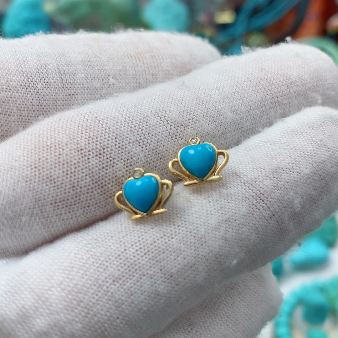 绿松石珠宝奇石18K金镶嵌