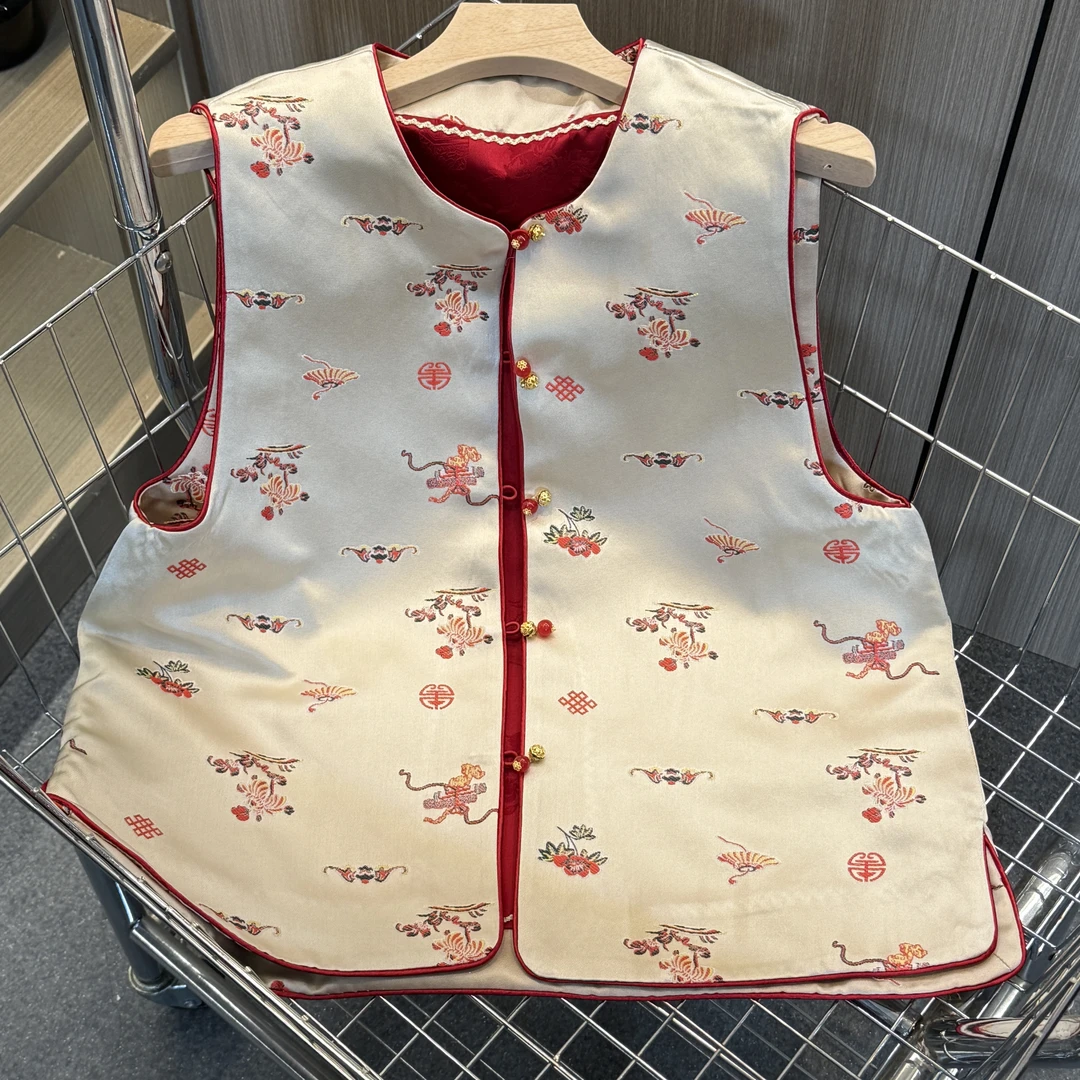 《八仙宝》2025新款双面双穿春装百搭显瘦新中式女士马甲