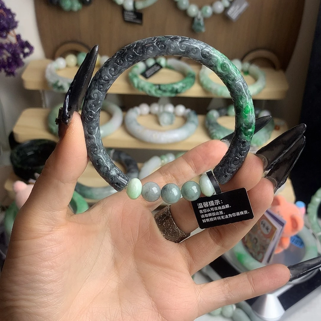 硅胶非金属乌鸡辣绿手镯手镯