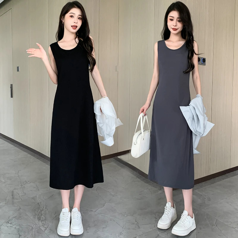 【小个子定制】2025夏季新款薄款黑色显瘦时尚连衣裙加防晒衣套装