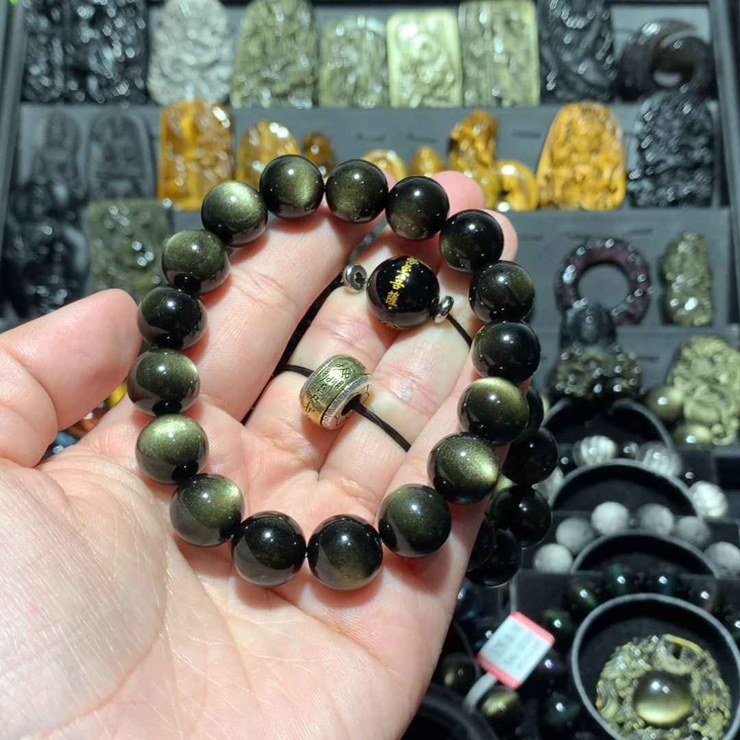 黑曜岩未镶嵌手串~****?定制