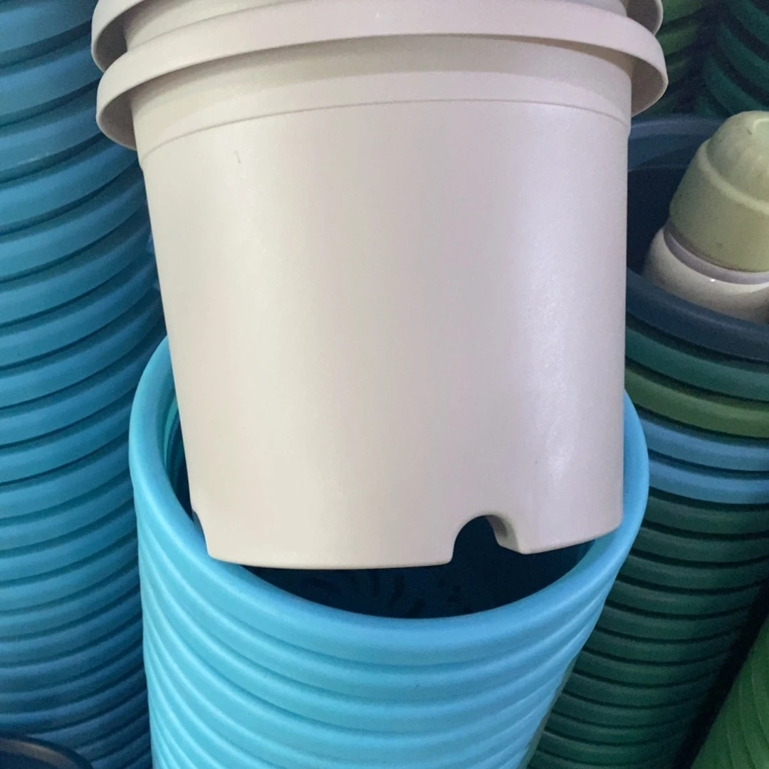 树脂四季盆3#无拖灰白6