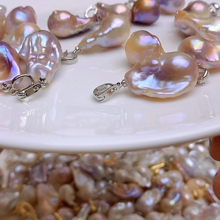 淡水珍珠银S925镶嵌颈饰961