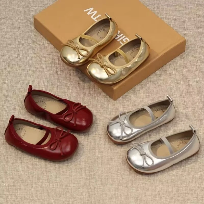 ABC女童皮鞋2025春夏新款女孩浅口公主鞋软底豆豆鞋小童宝宝单鞋
