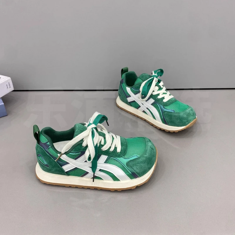 潮流爆款平底鞋2025夏季时尚网面系带松糕鞋低帮休闲板鞋女鞋凉鞋