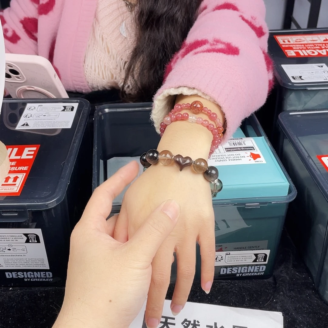 手串水晶银S925镀金镶嵌