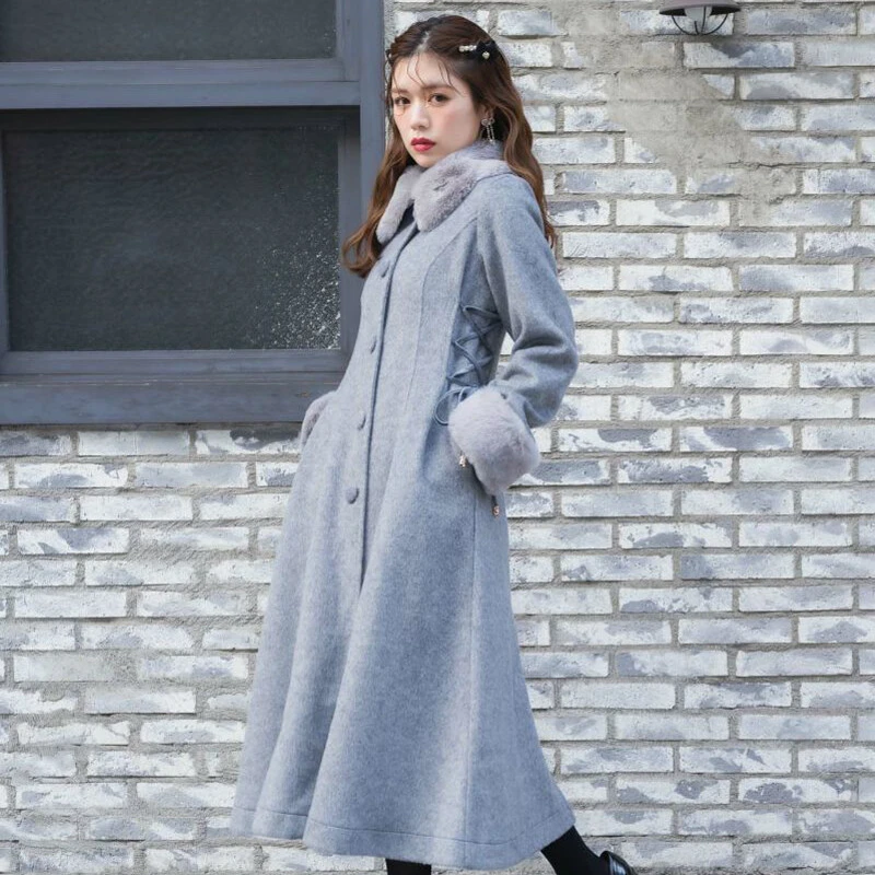 ROJITA · couture蕾丝绑带长款大衣(C545259现货)