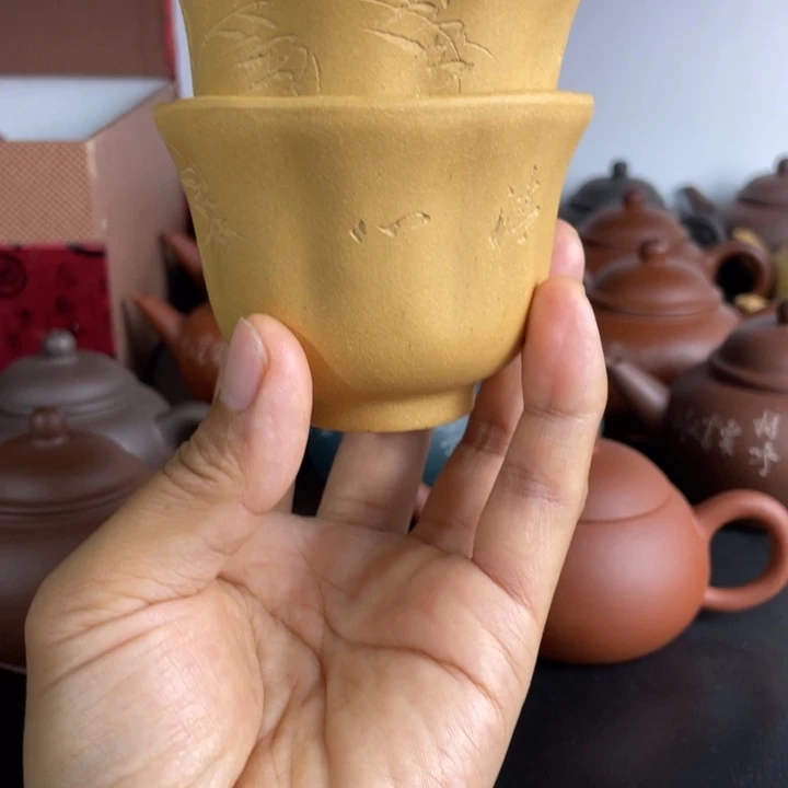 茶壶紫砂段泥内白釉杯
