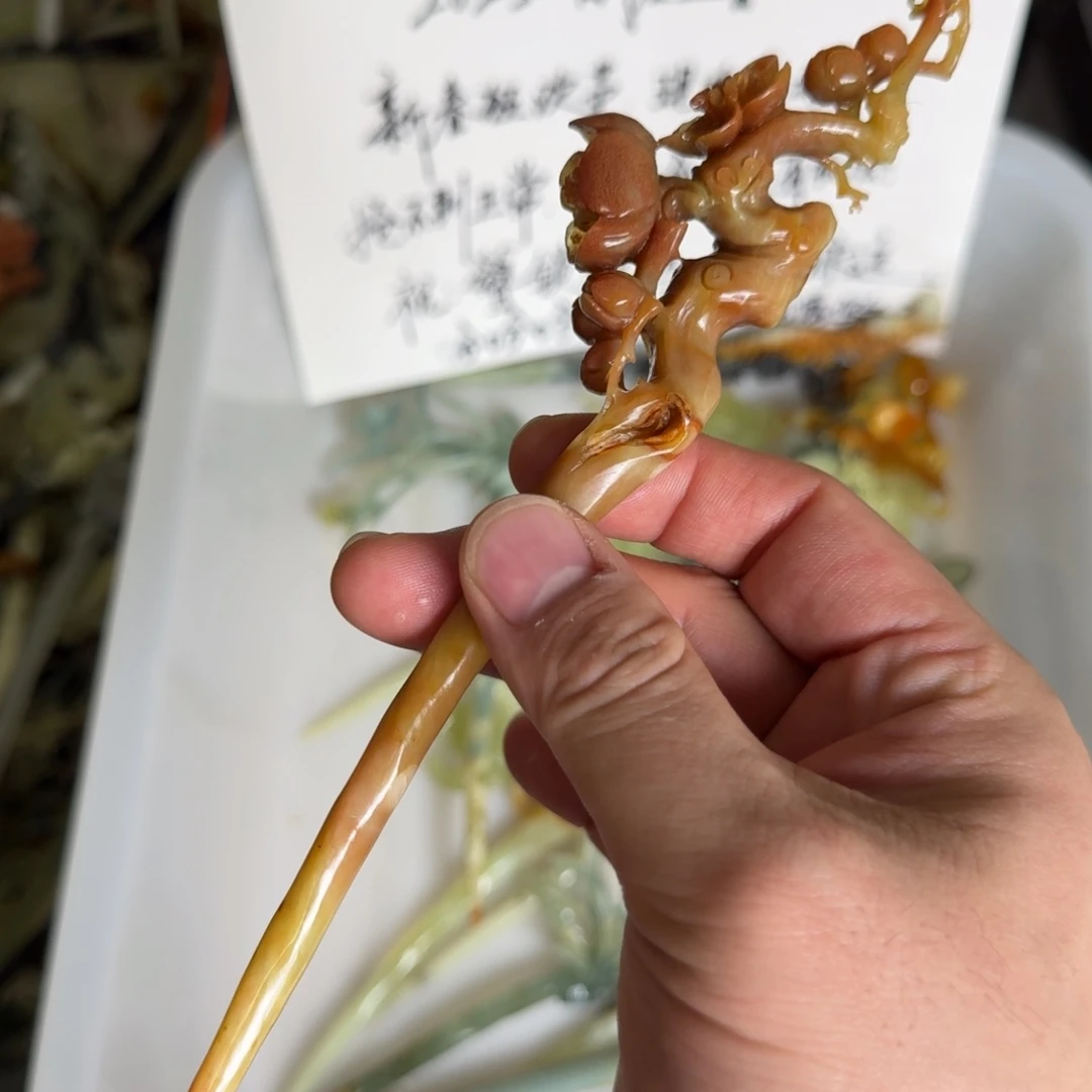 岫玉发饰未镶嵌明君玉簪贼拉好看