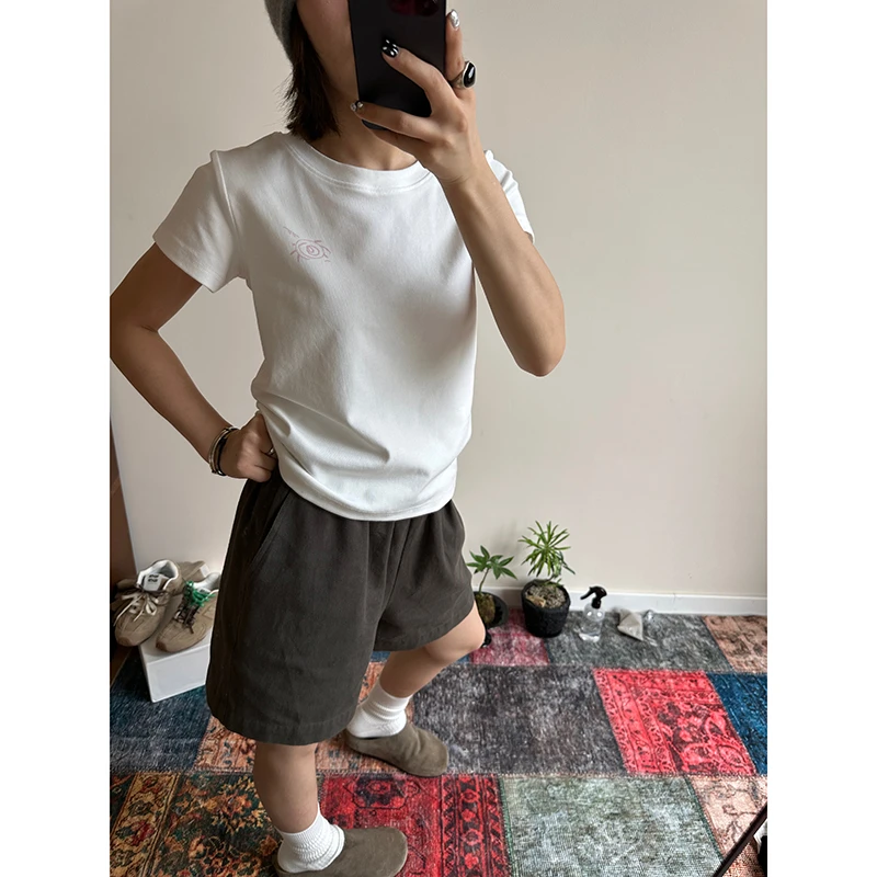 【No退No换】Our2【小工装短裤】休闲简约纯色纯棉短裤【B7394】