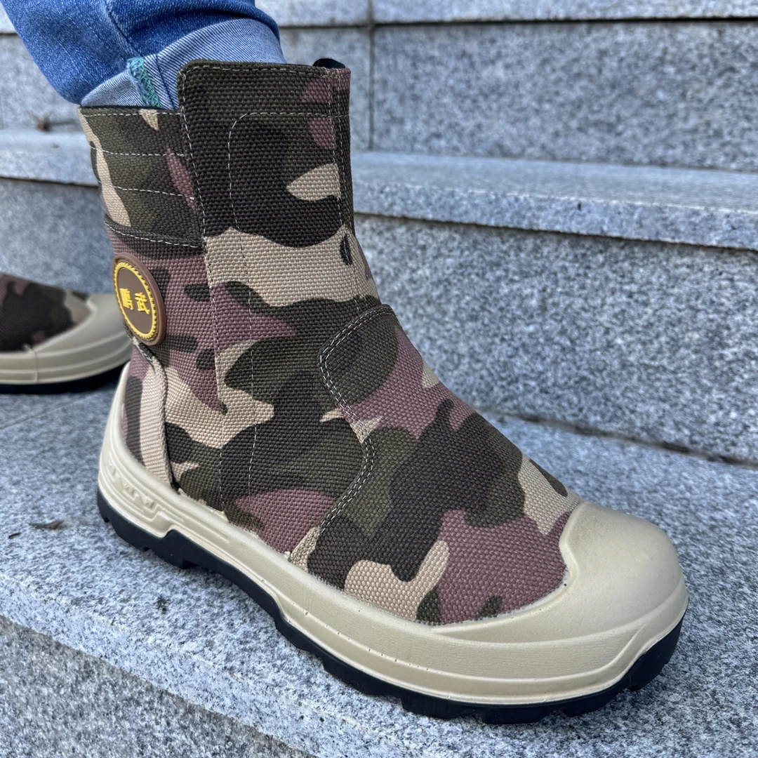 加绒侧拉链男士户外工地干活农田果园养殖登山劳保鞋P03