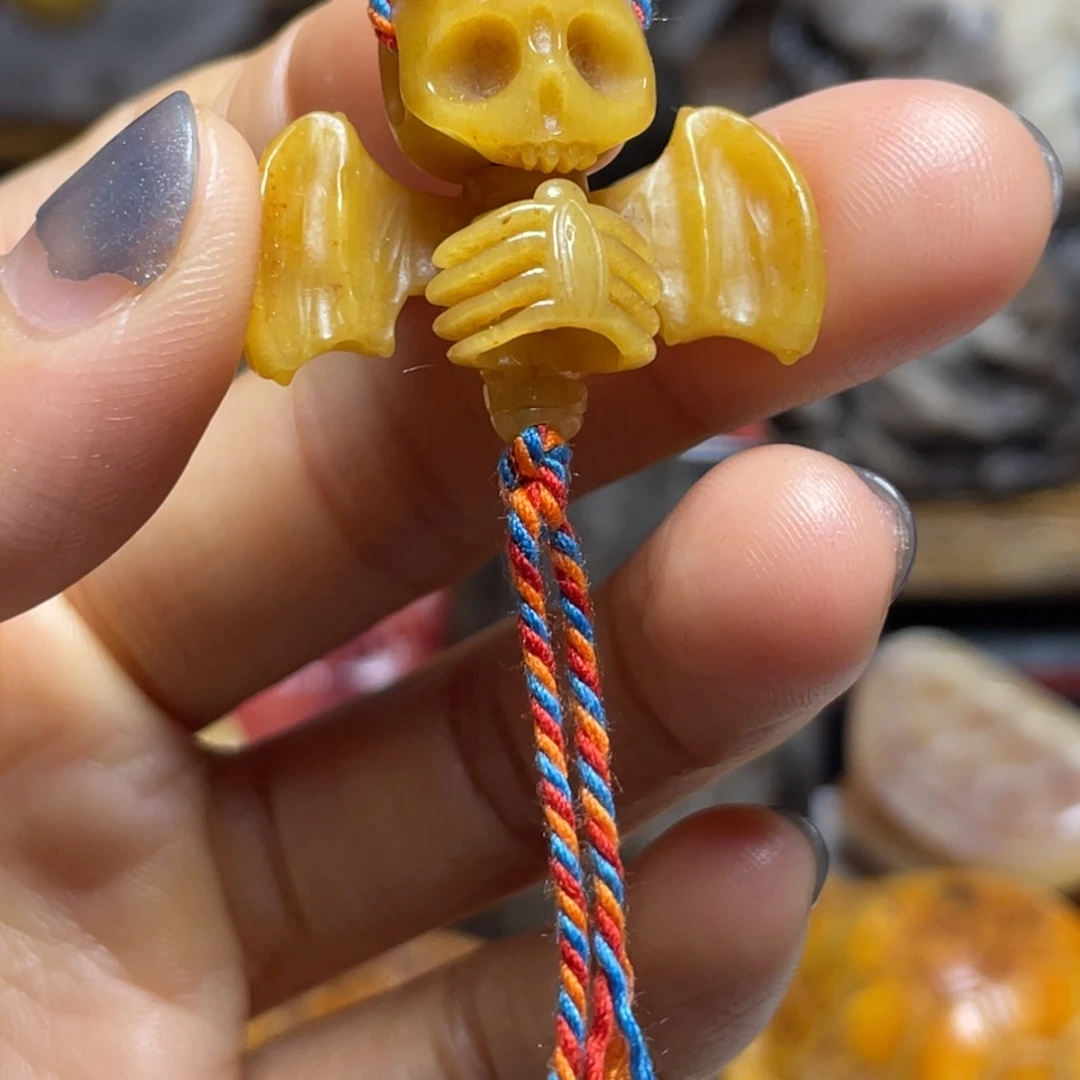 ด***ธ纯铜石英石小恶魔三通驼骨