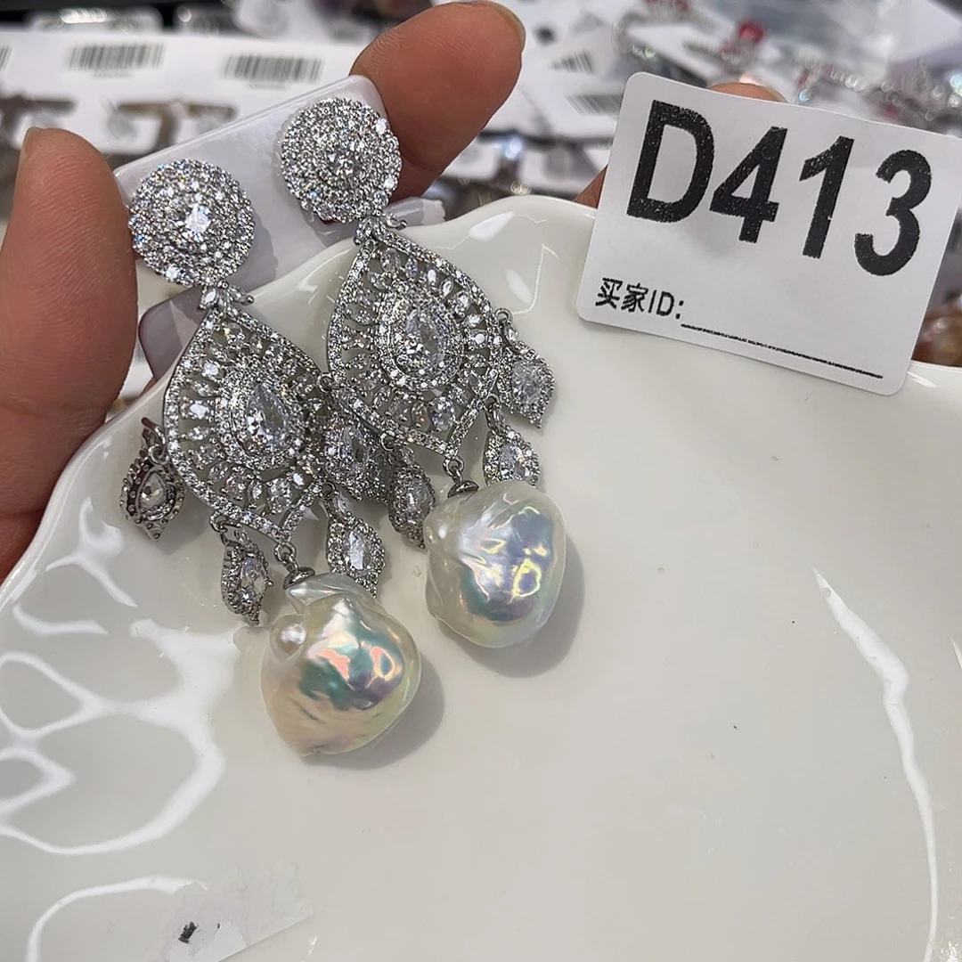 耳饰合金淡水珍珠
