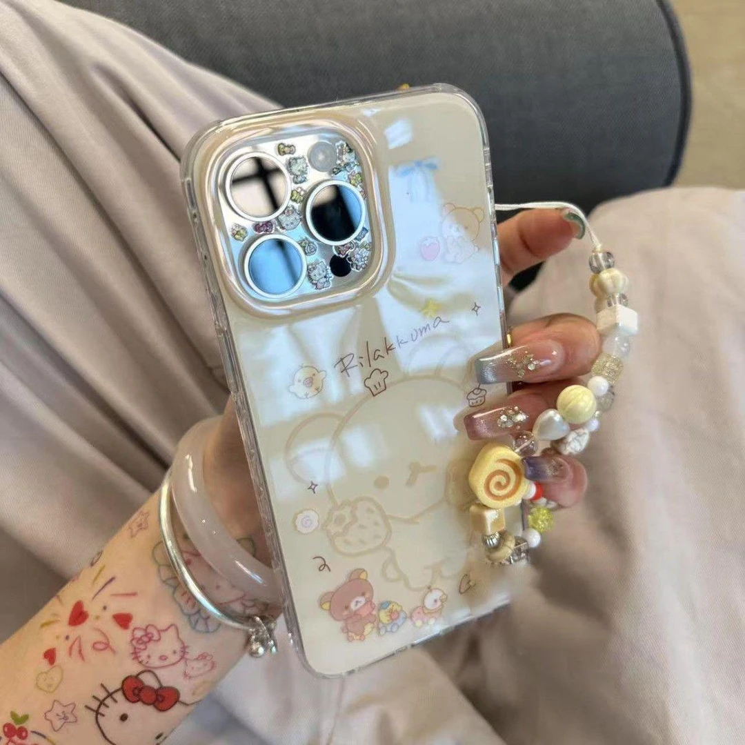 欧克里里布朗熊蛋糕卷手链苹果16promax手机壳华为vivo小米15oppo