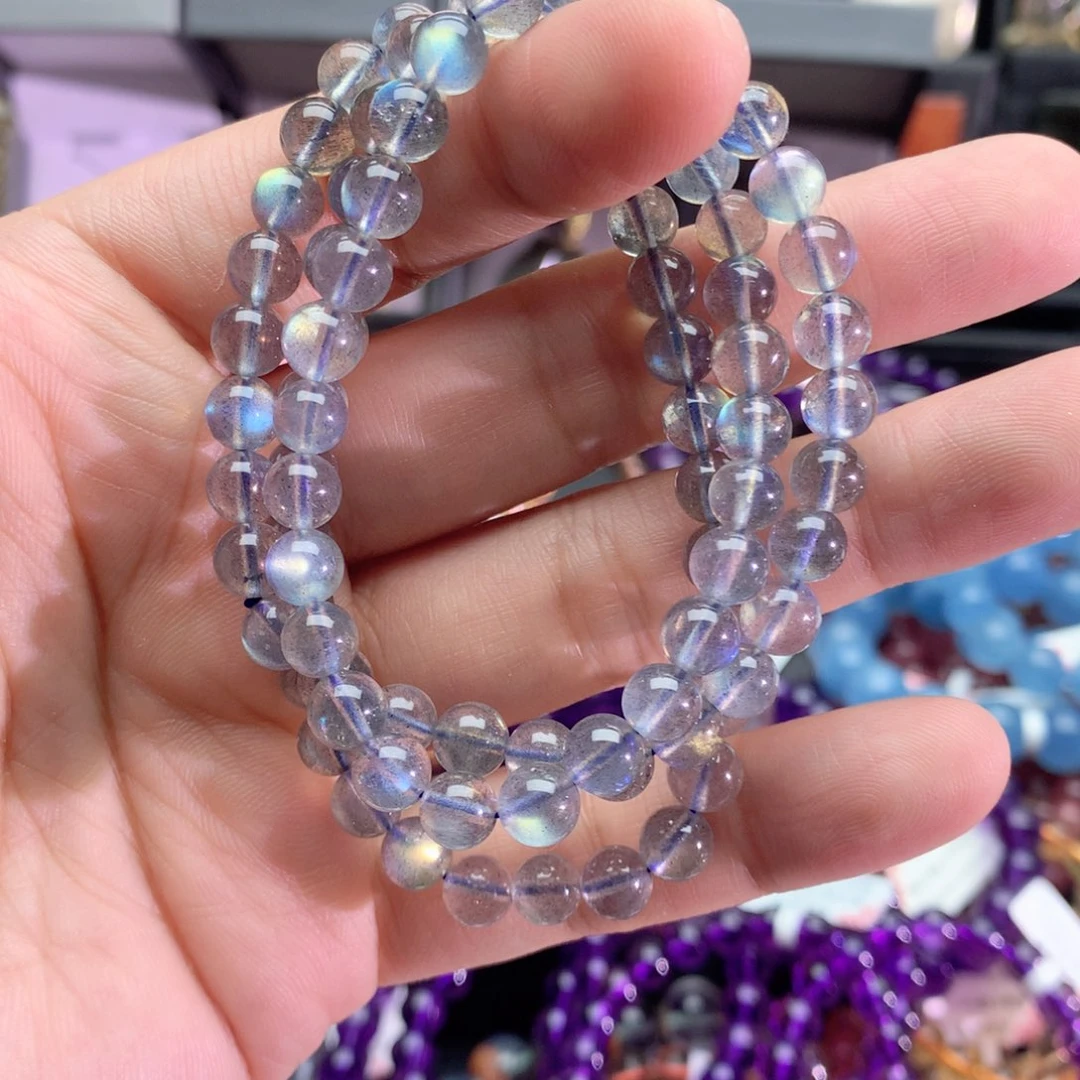 水晶手串未镶嵌?****?灰月光手链多圈6+