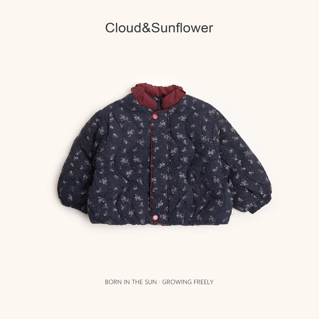 【云朵小葵】女童冬季新款满印碎花休闲绵绵外套1114715