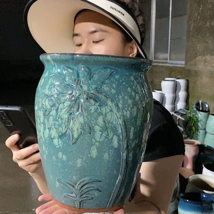 紫砂花盆正品口20高25