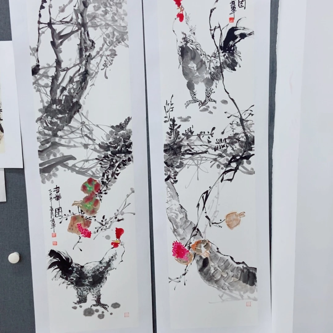 陋***夫国画手绘手写国画25两个