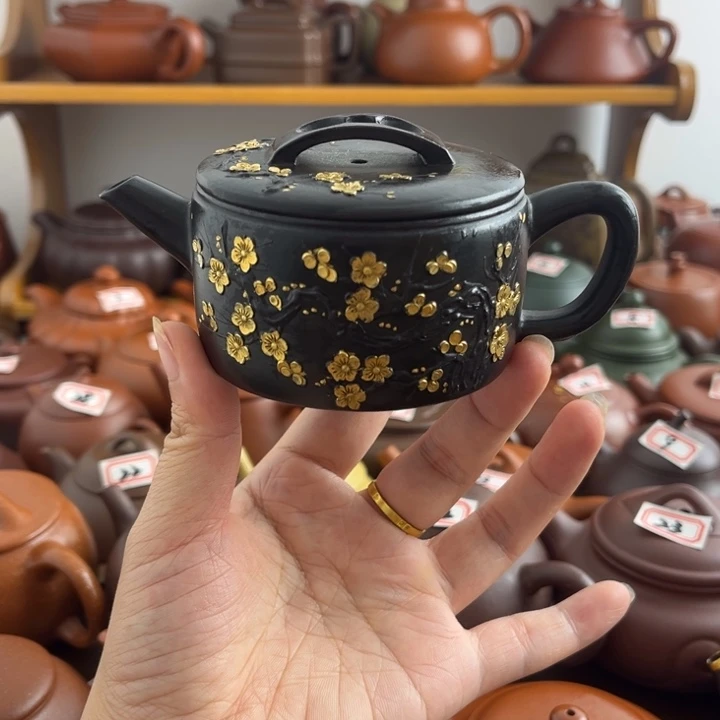 茶壶紫砂130cc朱泥半手
