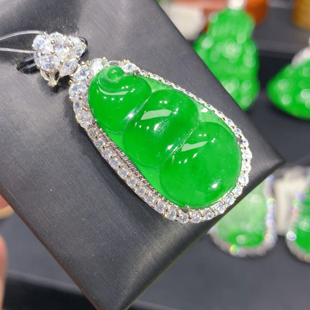 翡翠银S925镶嵌颈饰