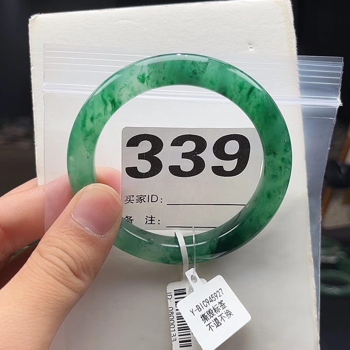 石英质玉（非洲翠）手镯未镶嵌339圈口56