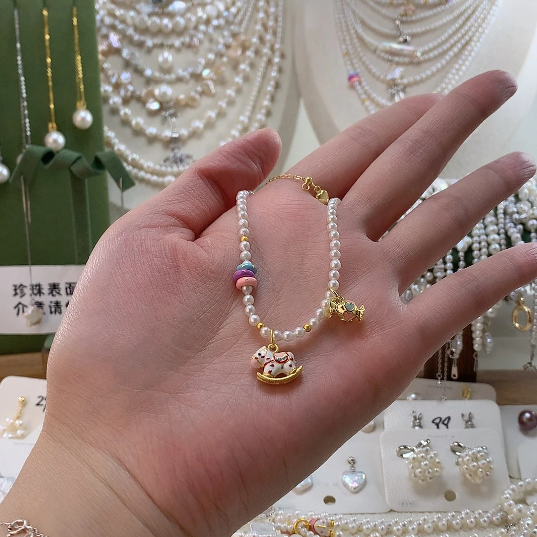 淡水珍珠手绳合金