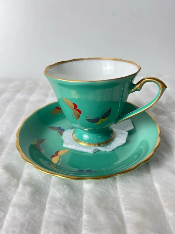 单只香兰社蝴蝶咖啡杯 全新