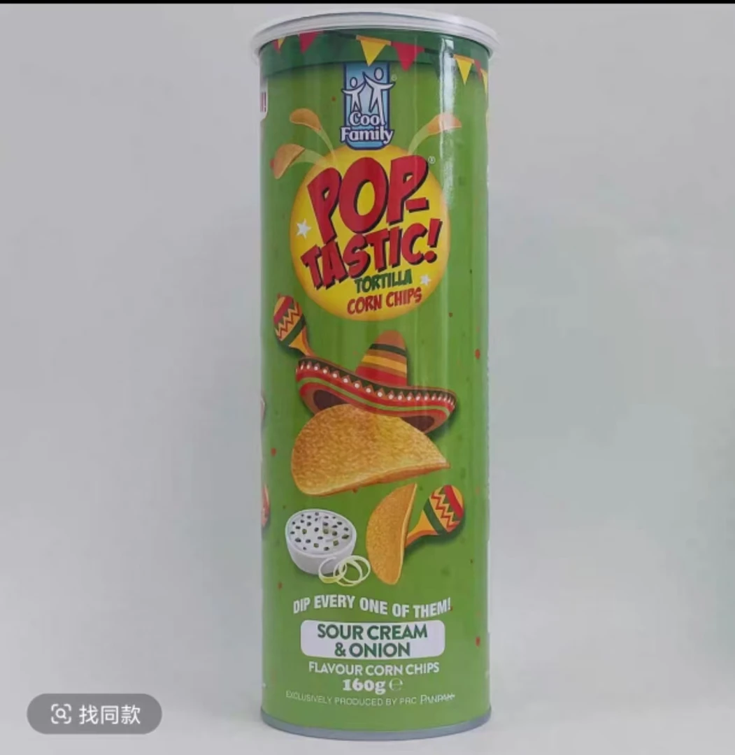 POPTACSTIC出口薯片香辣玉米味酸奶洋葱味膨化休闲办公零食小吃