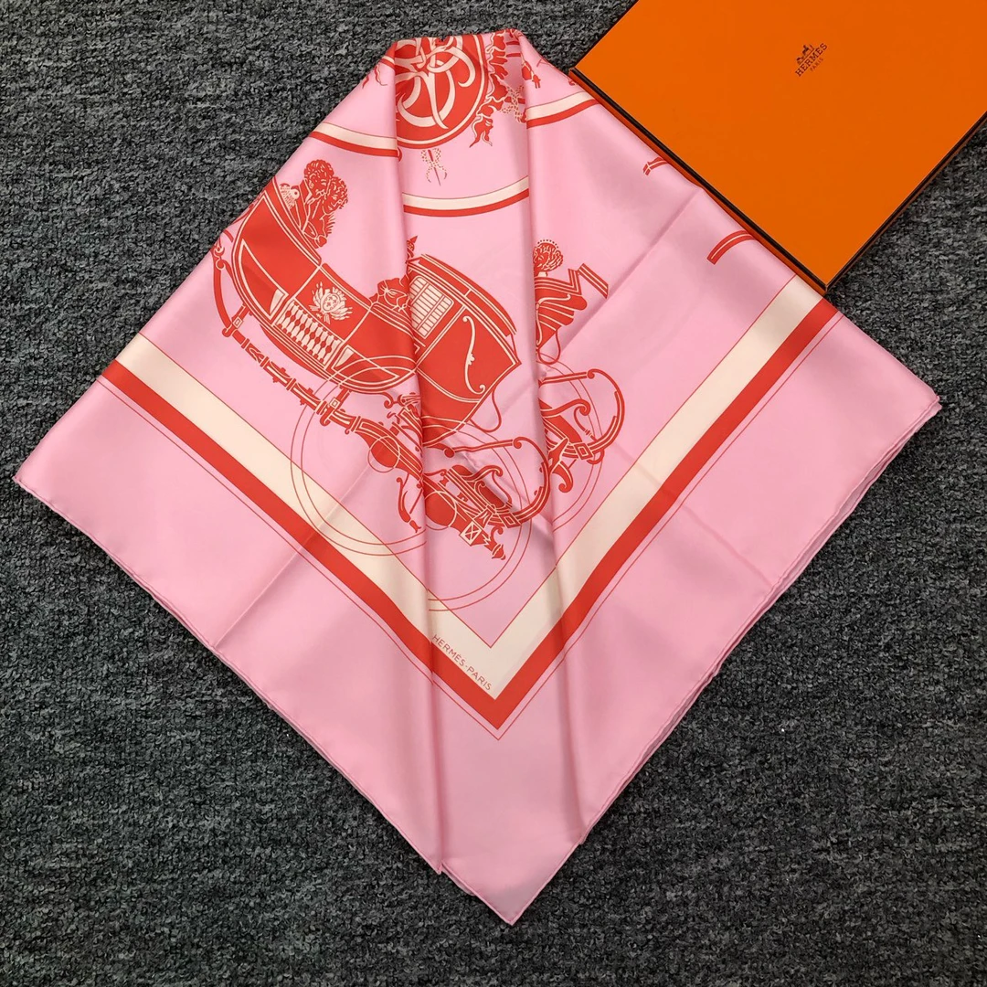 全新未使用 Hermes/爱马仕 藏书章丝巾披肩/90*90cm/11063